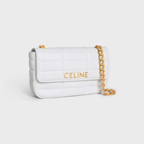 CHAIN SHOULDER BAG MATELASSE MONOCHROME CELINE IN QUILTED CALFSKIN ARCTIC WHITE - Image 2